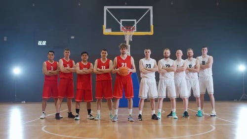 Performance Two Team of Basketball Players in the Playground International Basketball Championship