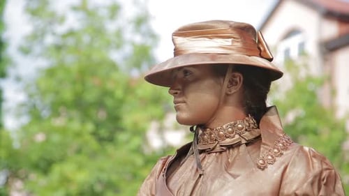 View of the Golden Living Statue of the Performer