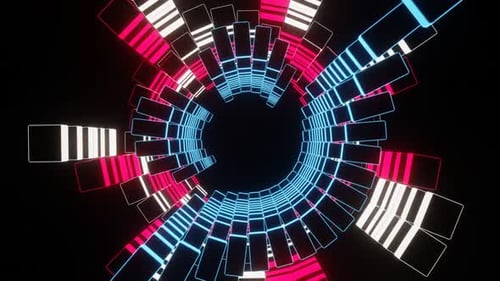 Tunnel disco chatoyant néon 02