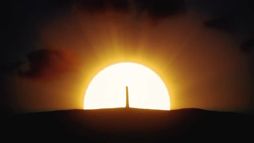 Árbol que crece rápidamente en el fondo del amanecer