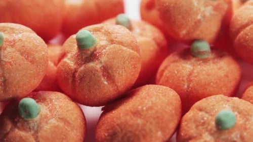 Pumpkin Shaped Candy for Halloween Close Up