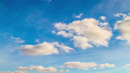 Time-lapse Clouds Drifting in a Blue Sky