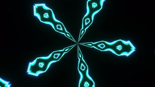 Vibrant Neon Geometric Kaleidoscope Loop Background