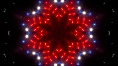 Blinking Red and Blue Led Vj Light Kaleidoscope Loop 4K 01