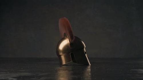 Rotating 3D Spartan Helmet Animation