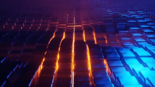 Dynamic Glowing Cubes Abstract Geometric Loop
