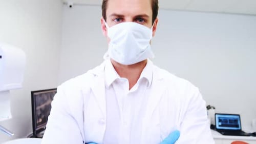 Portrait of dentist wearing surgical mask