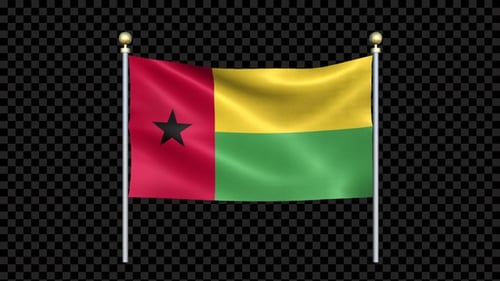 Seamlessly Looping Guinea-Bissau Flag Waving with Alpha Channel