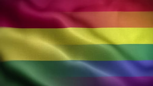 Rainbow Pride Flag Waving Loop Animation