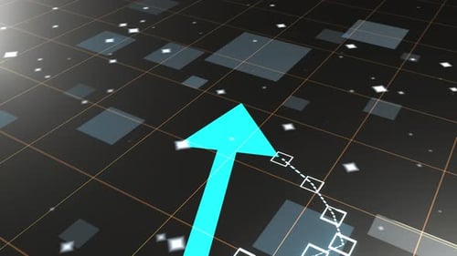 Digital Growth Arrow with Corporate Grid Animation