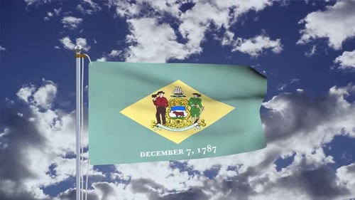Winkende Flagge von Delaware