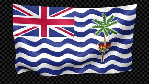 Waving Flag of British Indian Ocean Territory with Alpha Channel