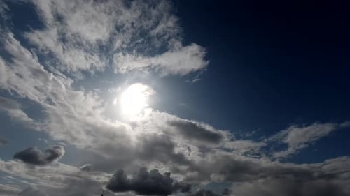 Time lapse: beautiful clouds floating by the sky in sunny day.