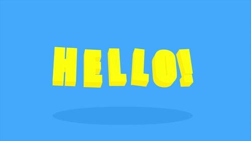 Hello 3D Flaches Text-Wackeln