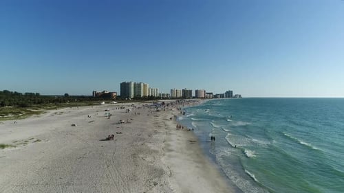 Aerial view of beach and the ocean shore