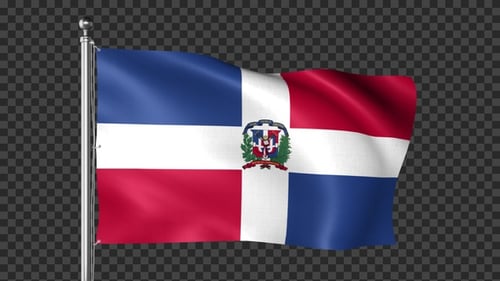 Realistic Waving Dominican Republic Flag