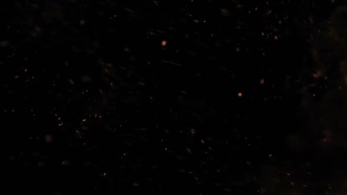 Abstract Rising Ember Particles on Black Background