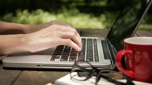 Utiliser un ordinateur portable dans le jardin