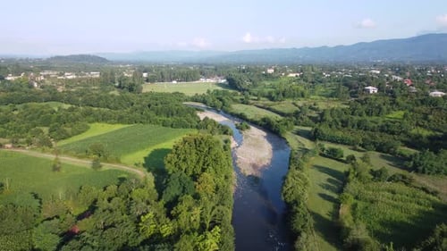 River In The Green Village