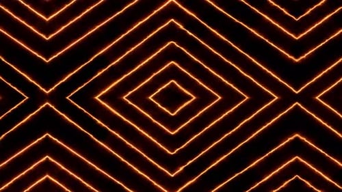 Animated Neon Glowing Diamond and Chevron Pattern Loop