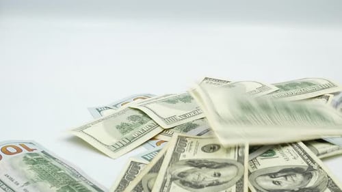 Einhundert US-Banknoten. Bargeld. Hundert Dollar, 100 Dollar