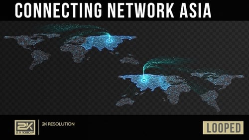 Futuristic Digital World Map Global Network Connection Animation