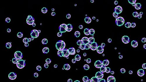 Oil white drops moving in water