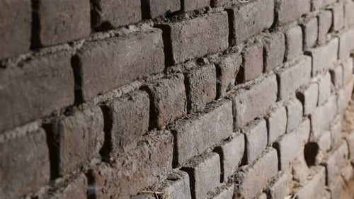 Close Up of Dark Brick Wall Texture