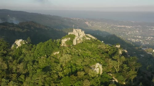 The Ruins of the Castle on the Top of Rocky Outcrop