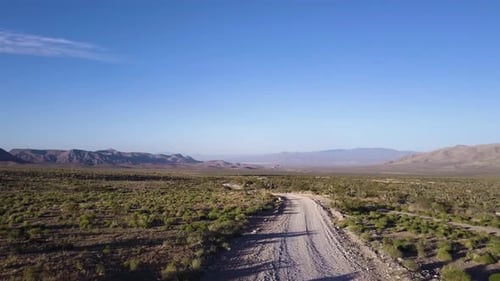 Aerial Drone Shot of Red Desert Mountains.