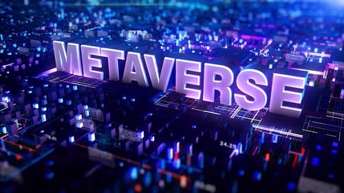 Futuristic Metaverse Title Animation in Digital Environment