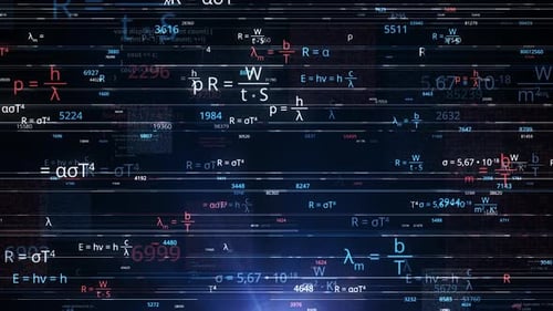 Futuristic Scientific Equations and Data Stream Background