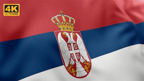 Waving Serbian National Flag Animation