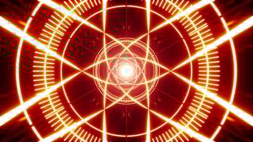 Red Holy Symbol Light Tunnel