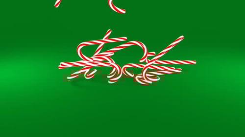 Festive Candy Canes Falling and Piling for Christmas Projects