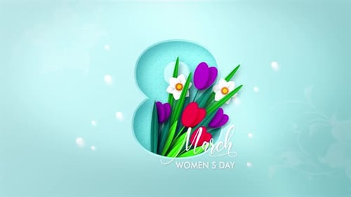 March 8 Women's Day Floral Animation