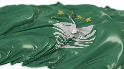 Macau Flag On A White Chalkboard