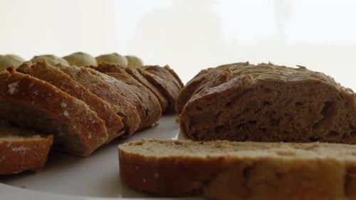 Close Up of Freshly Baked Sliced Bread
