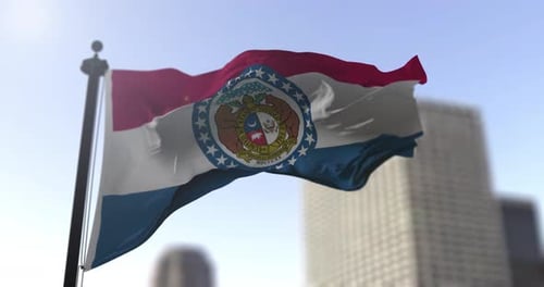Realistic Waving Missouri State Flag Animation