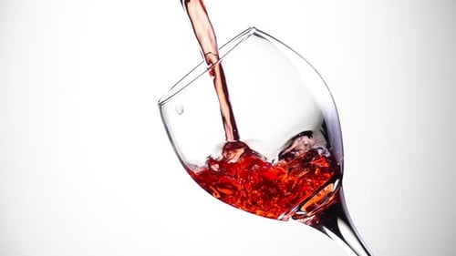 Wine Pouring Into A Glass Slow Motion