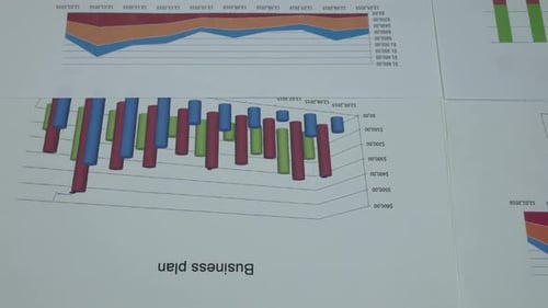 Verkauf von Geschäftsdiagrammen in einem modernen Büro