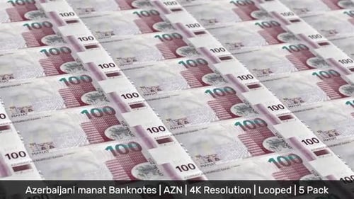 Azerbaijan Banknotes Money / Azerbaijani manat / Currency ₼ / AZN / 5 Pack - 4K