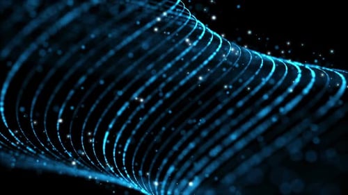 Abstract Blue Digital Particles Flowing Seamless Loop Background Animation