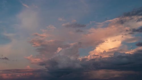 Clouds Moving Slowly at Sunrise Time-Lapse