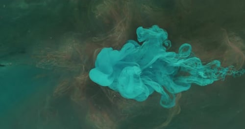 Color Fluid Mix Smoke Cloud Motion Orange Blue Ink