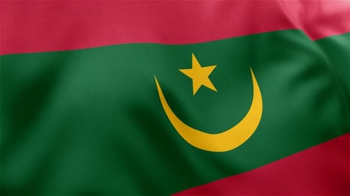 Waving Mauritania Flag Animation Seamless Loop