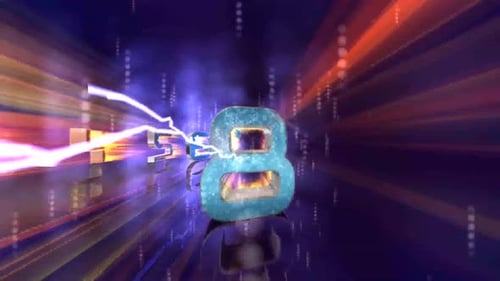 3D Countdown Zahlen Animation Hintergrund 16
