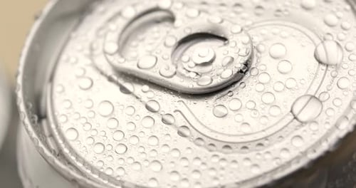 Soda Can Covered in Water Droplets