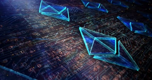 Das Ethereum-Symbol wurde nahtlos digital geschleift