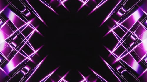 Purple Abstract Flashing Polygons and Lines Led Neon Vj Loop Animation